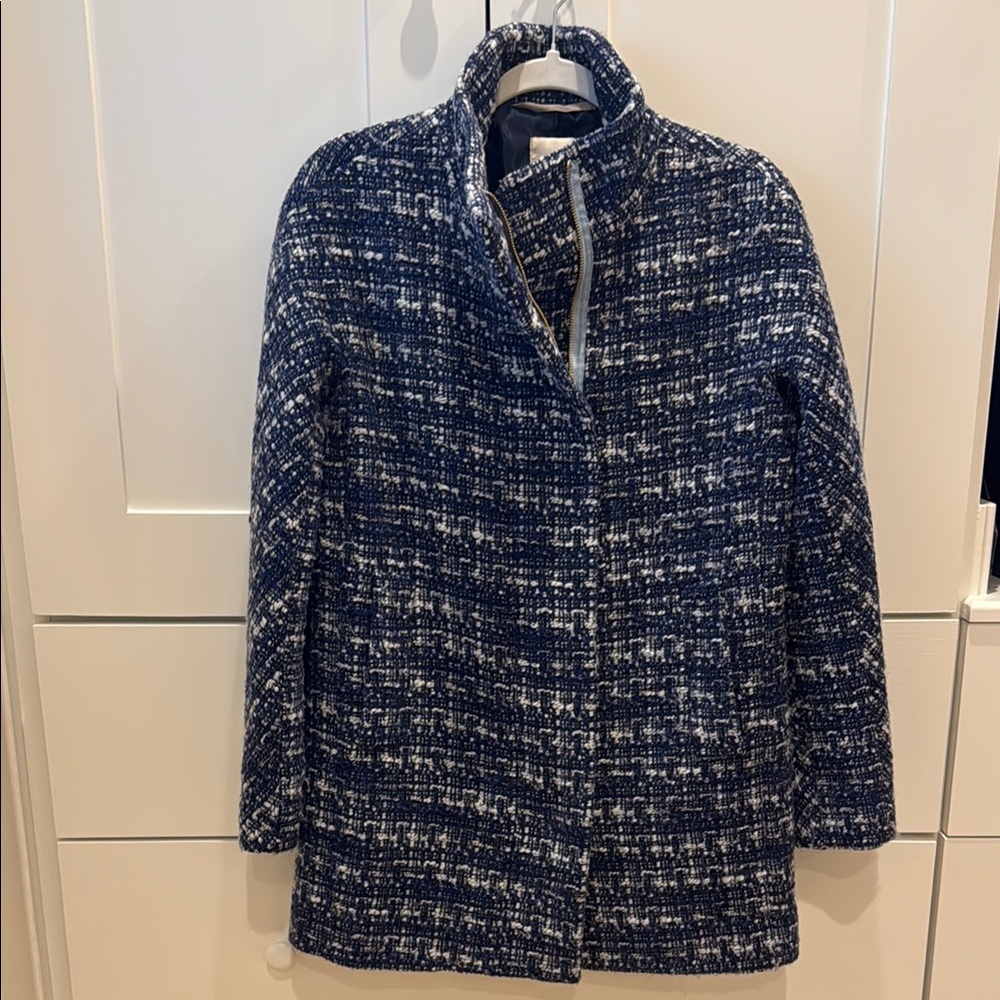 J. Crew Blue and White Tweed Jacket